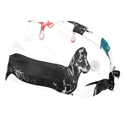 Casquettes de travail ajustables pour femmes et hommes imprimé chien