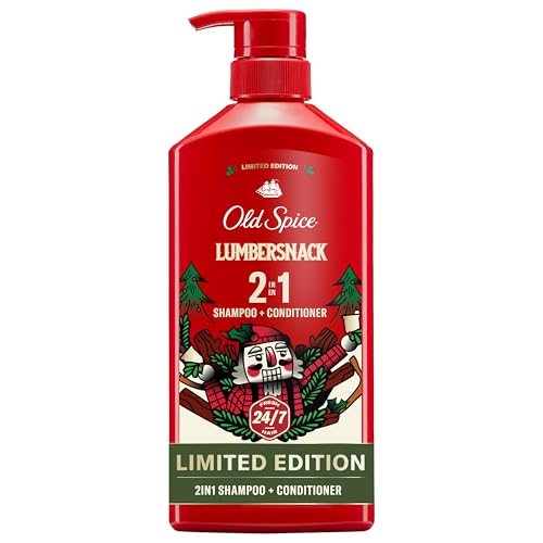 Old Spice Lumbersnack 2in1 Shampoo & Conditioner for Men, Holidudes Limited Edition, Scent of Fresh Pine, 21.9 fl oz