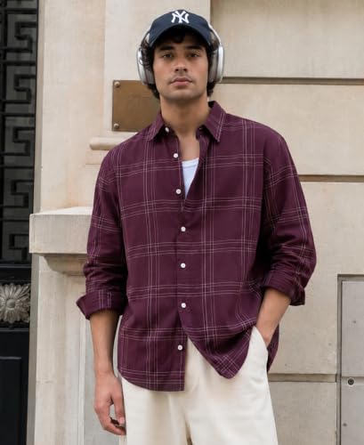 FINIVO FASHION Store FINIVO FASHION Men's Cotton Blend Checked Casual - Image 5