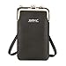 Borsa a tracolla per cellulare a tracolla per cellulare piccola Borsa Portafoglio da Donna in Pelle PU Grande Capacità con Slot per Schede Tracolla per Telefoni Cellulari Sotto i 6.5 Pollici (Nero)