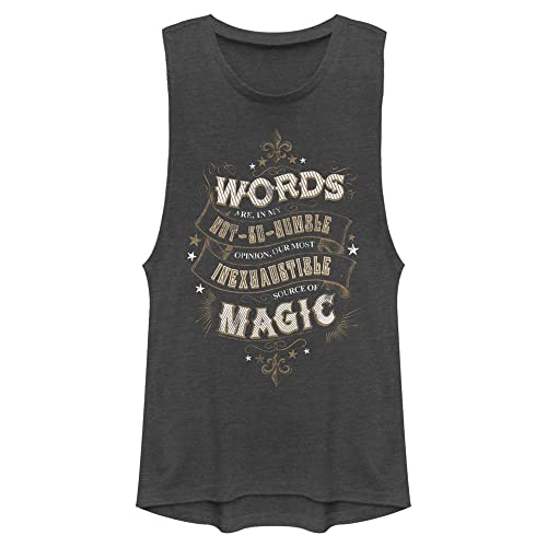 Harry Potter Deathly Hallows Humble Words - Camiseta sin mangas para mujer, Carbón vegetal, M