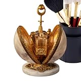 Coquet à bijoux vintage : Ce coquet à bijoux en coquillage vintage offre une double fonction en organisant s et bijoux. Avec sa finition nacre intemporelle, il améliore l'ambiance de votre espace et allie utilité et sophistication au quotidien sur votre table de maquillage.