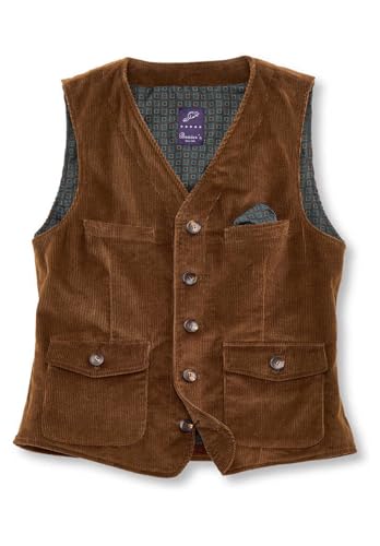 Men's Corduroy Vest Slim Fit Formal V-Neck Denim Waistcoat for Wedding Prom3
