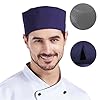 KIFSDLF Chef Cap Cuisine Flat Adult Adjustable Elastic Work Hat Pizza Restaurant Kitchen Cooking Waiter/Waitress Catering Beanie for Baking Cooking(Black) #1