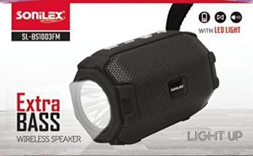 sonilex Bluetooth Speaker with Torch Feature BS1003 TWS, re.and Answer Calls,tf Card Slot, fm,Chargeable with led Light
