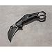 Kershaw Outlier, Tactical Karambit Style Folding Pocket Knife with Assisted Opening, Reverse Grip, Blackwash Finish on Black Handle, Liner Lock, 2.6 inch Blade with Deep Carry Pocketclip