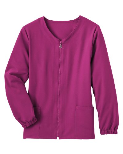 Jockey Ladies Zipper Warm-Up Cardigan Style Scrub Jacket Plumberry XXX-Large