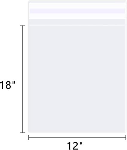 Miniatura 10 de Bolsas de celofán transparente de 13 x 15 pulgadas (500 unidades)  Bolsas de polietileno de plástico para violonchelo autosellantes  para ropa,