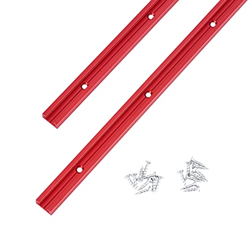 36' Aluminum T Track for Woodworking Jigs & Fixtures-Red Color-2PK