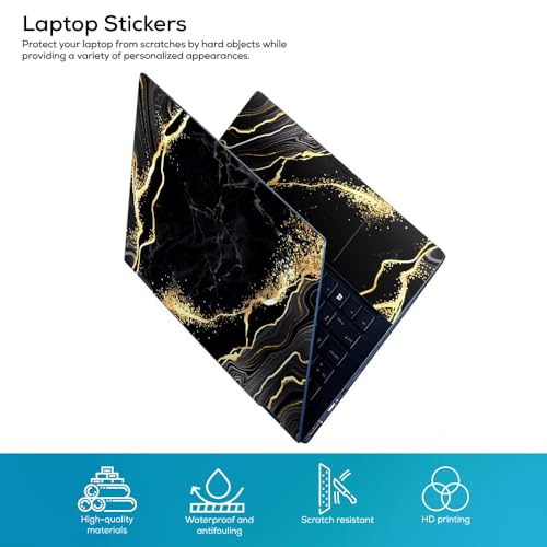 Image of Marbel D9 Top+Wrist Pad Vinyl Laptop Skin /Sticker /Cover for 17 to 17.3 Inches Laptops Laminated-Removable-HD Quality Compatible for Hp-Dell-Sony-Lenovo-Asus etc.(16.5x11 Inches)