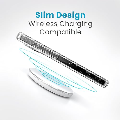 Speck MagSafe Case for iPhone 15 Pro - Drop & Camera Protection, Clear Phone Case, Wireless Charging Compatible, Fits All 6.1 Inch Models - Clear/Platinum Glitter - image 5