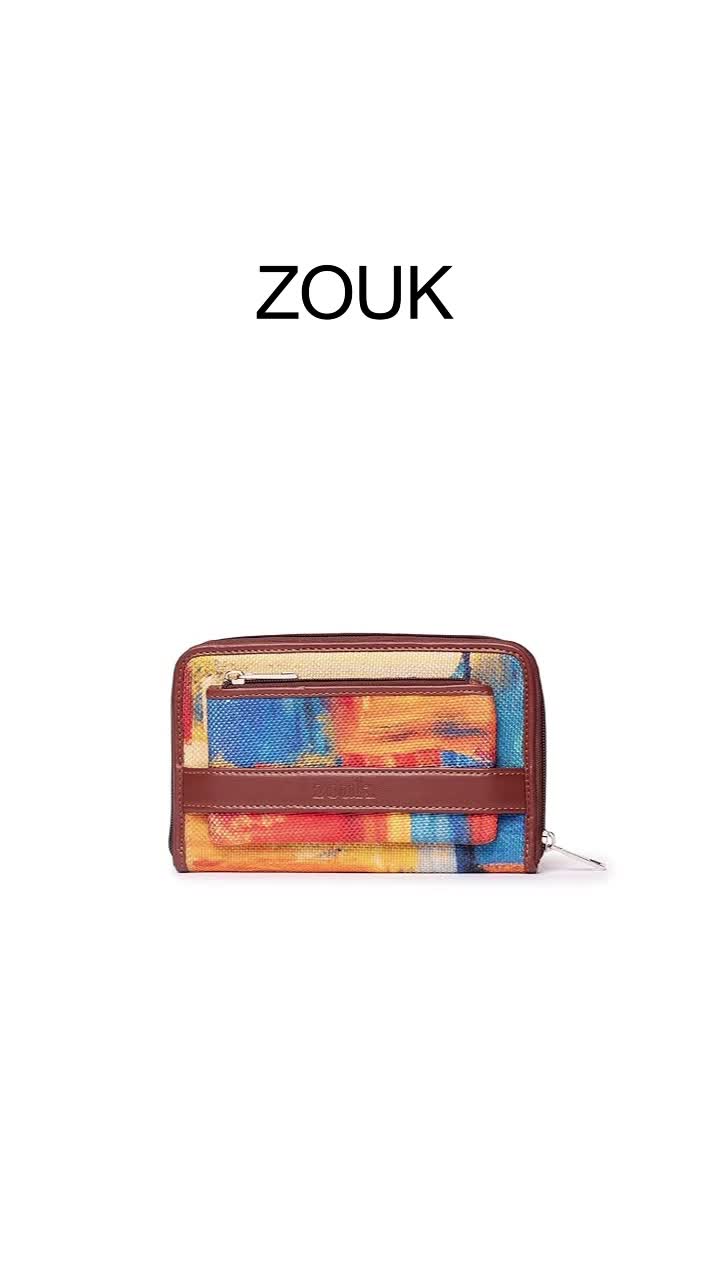 Buy ZOUK Multicolored Vegan Leather & Jute Women's Handmade Wallet