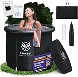 Zennest Upgraded 90 Gal Ice Bath Tub For Athletes - American Engineered Cold Plunge Tub Outdoor, 6-layer Insulated Inflatable Ice Tubs for Cold Plunge & Portable Bathtub For Adults - includes eBook