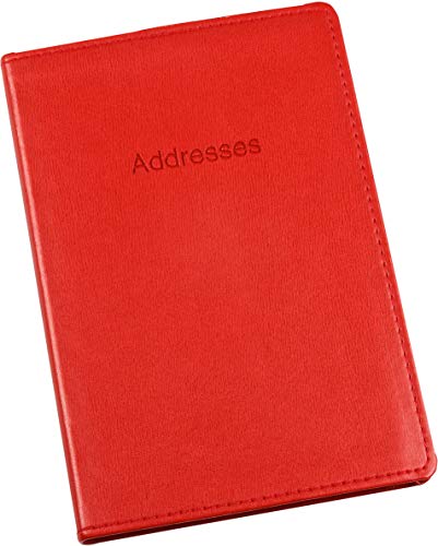 Esposti Large Address Book | 360 Spaces | Address Books with Alphabetical Index | Notes, Special Occasion & Dates Sections | Soft Faux Leather Stitched Cover | Red | 131 x 196 mm