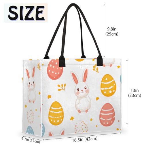Rabbit Eggs Tote Bag for Women Large Beach Bag Reusable Tote Bags for Work Travel Beach Shopping2