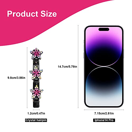 8Pcs Sparkling Crystal Stone Braided Hair Clips For Women/Girls, Rhinestone Braided Hair Clips,Hair Barrettes For Women(4Pcs Five-Stars And 4Pcs Six-Flowers); #TOP1