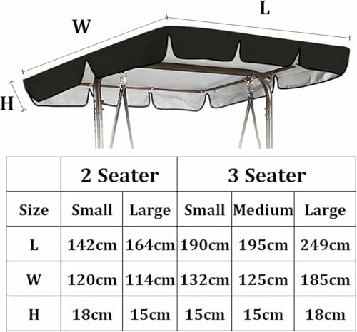 Toldo de repuesto para columpio exterior cubierta superior de asiento de jardín lona impermeable UV 8