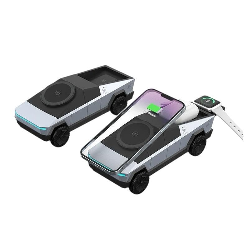 Image of Smars CyberDock 3-in-1 Wireless Charging Station | Fast Wireless Charger for Smartphone| Smartwatch & Earbuds | LED Indicator | Modern Futuristic Design | Space-Saving Charging Dock