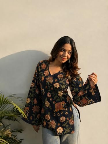 Image of ANNI Designer Women's Viscose Printed Regular Short Kurti for Women