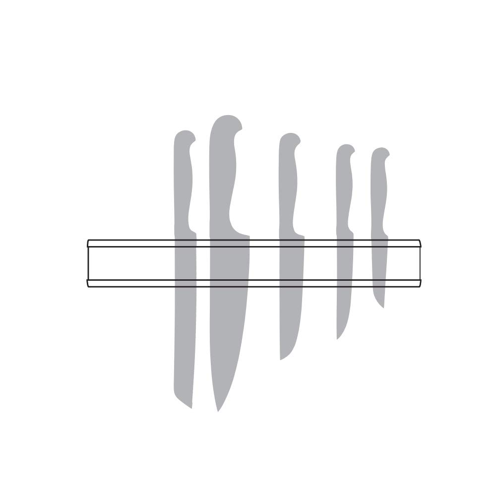 WMF Listón magnético Longitud 35 cm Negro Acero Inoxidable Longitud 35 cm Caja, Incluye Material de Montaje