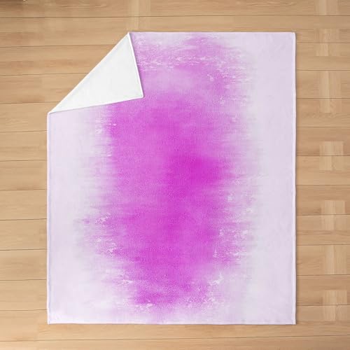 Purple White Asbtract Art Fleece Throw Blanket Baby 30"x40" Modern All Seaon Cozy Blanket for Kids Decor Geometric Flannel Blanket Plush Fuzzy Breathable Soft Lightweight Microfiber Bedclothes