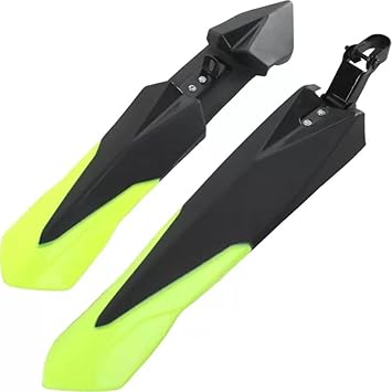 ABC Bicycle Front & Rear Mudguard Dual Tone with Plastic Fitting,Color- Black & Yellow