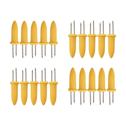 20Pcs Corn Cob Holders, Stainless Steel Corn on the Cob Skewers, Creative Corn Cob Forks for Party/Picnic/Camping/Food Festival Cover