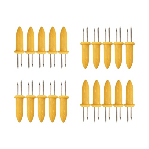 20 Piezas Pinchos para Mazorcas de Maíz, Brochetas de Mazorcas de Maíz de Acero Inoxidable, Soportes de Mazorcas de Maíz para Barbacoa/Picnic/Cámping/Festival Cover