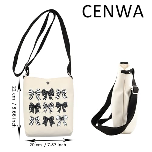 CENWA Checkered Flags Race Car Flag Sling Bag Checkered Coquette Bows Crossbody Bag2