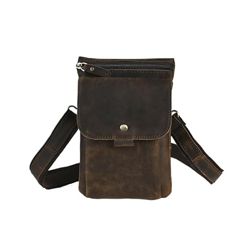 Retro Top Leather Portable Mobile Phone Sports Waist Leg Bag