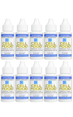 Cellfood Oxygen Boost - 1 fl oz, 10 Pack - Liquid Oxygen Supplement for Lymphatic Drainage, Altitude Sickness, Jet Lag, Fatigue, Headaches, Hangovers & Energy - Gluten Free, Cert. Kosher