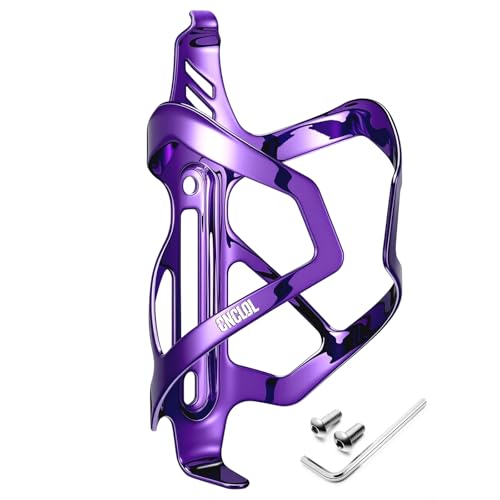 CNCLOL Bike Water Bottle Holder,Lightweight Aluminum Bicycle Bottle cage Shockproof Design,Cycling Drink Cup Holder for Road Mountain BMX Kids Gravel Bike Cycle.（black/red/blue/orange/purple）