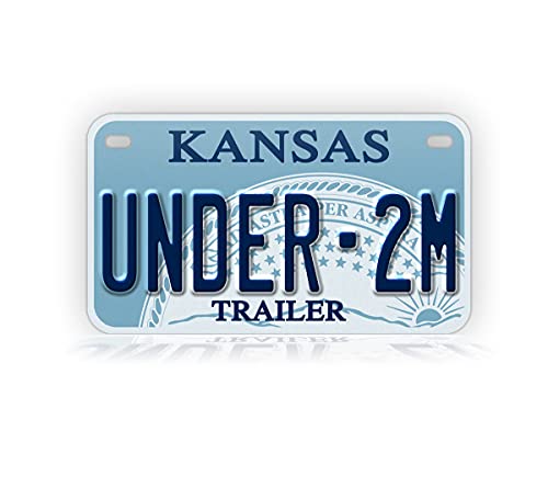 Kansas Under-2M Mini-Size Motorcycle License Plate KS Low Weight Trailer Tag