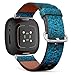 CJBROES Replacement Leather Watch Band, Compatible with Fitbit Versa 3 and Fitbit Sense of Wristband Bracelet Accessory - Halftone Comb dots