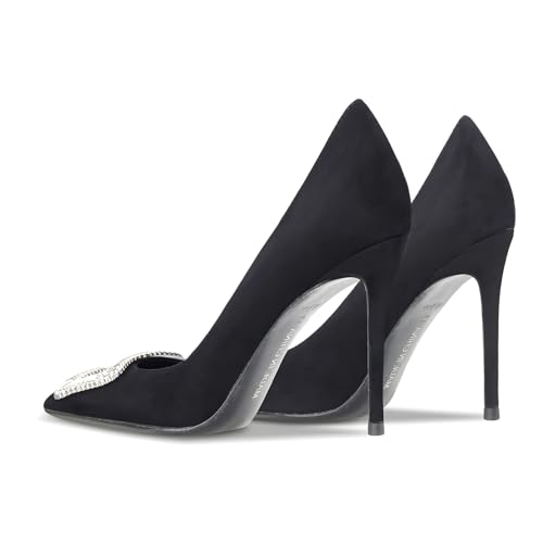 Image of Women's Pointed Toe Shallow Mouth Sexy Square Buckle Rhinestones 10cm Stiletto Heels Slip-on Wedding Party Banquet Big Size Shoes