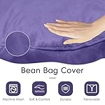 HABUTWAY Bean Bag Chair 3Ft Luxurious Velvet Ultra Soft Fur with High Rebound Memory Foam Bean Bag Chairs for Adults Plush Lazy Sofa with Fluffy Removable Sponge 3' (Purple) - Image 4