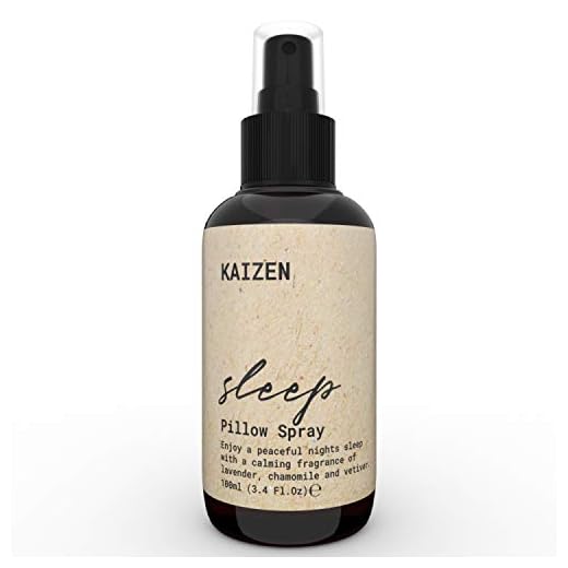 KAIZEN Spray Almohada para Dormir - Deep Sleep Pillow Spray Natural para Relajar Cuerpo y Mente - Spray para Dormir con Aceites Escenciales de Lavanda y Manzanilla - Lavanda Spray para Dormir, 100ml