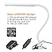 LEPOWER Led Clip on Light, 5W Reading Lights for Books in Bed with Gooseneck, Adjustable Color Temperature Clip Lamp, Ideal for Bedtime Reading and Piano Light, Metal, White