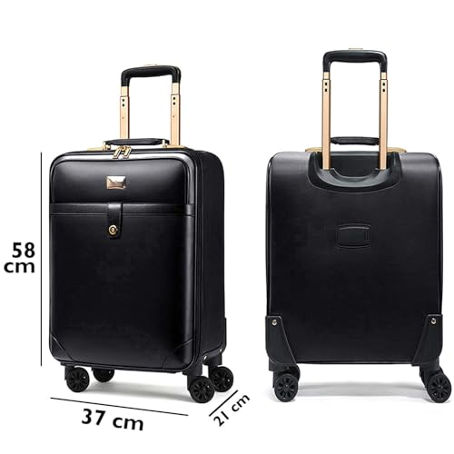 THE CLOWNFISH Luxury 22 Inch Unisex Synthetic Softsided Spinner Travel Suitcase Business Luggage Briefcase and Laptop Roller Case - 801(Black) - Image 8