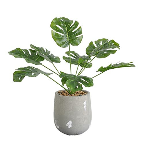 WOTZOV Plantas Artificiales de Interior de 14 Pulgadas, pequeñas Plantas Monstera Artificiales Cerca de Plantas Artificiales Naturales para decoración de Mesa de Oficina en casa, Planta Falsa,