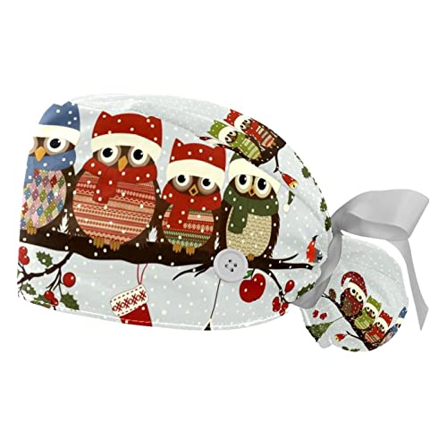 Casquettes de travail chouette de Noël JDEZ pour cuisine et soins