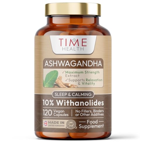 Ashwagandha - 10% Withanolides - HIGH Strength - Maximum Benefits - UK Manufactured - Zero Additives - Pullulan (120 Capsules)