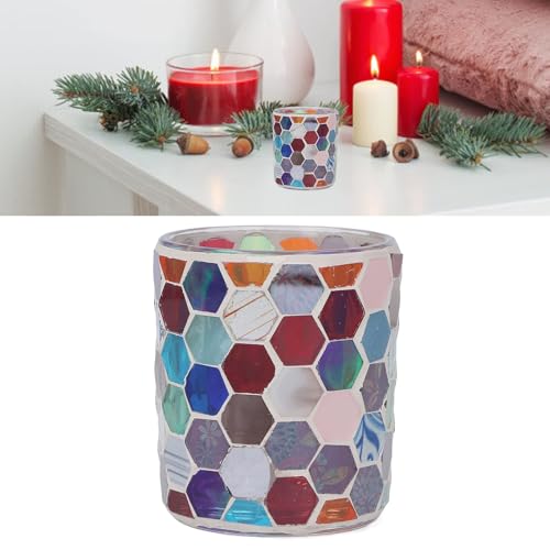 Herchr HERCHR5ZRAKF13O7 Moroccan Mosaic Glass Tea Light Candle Holder thumb #6
