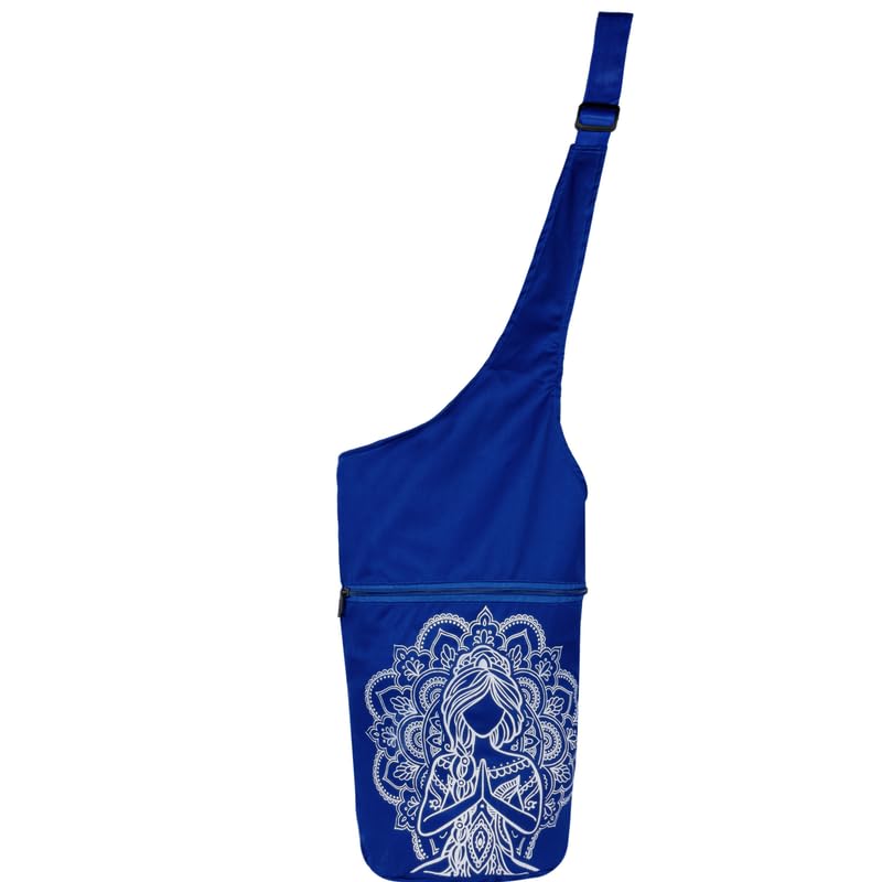 Image of Yoga Mat Bag with Pocket & Adjustable Strap - Yoga Mat Carrier for Women and Men, Gym Workout, Pilates & Travel Accessories Bag (Blue)