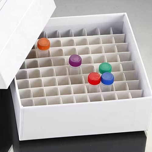 Image of Cardboard Freezer Box - White /81 Place,Water and Ice Resistant Coating,For storing 1.5-2.0 mL cryovials(Pack of 6)