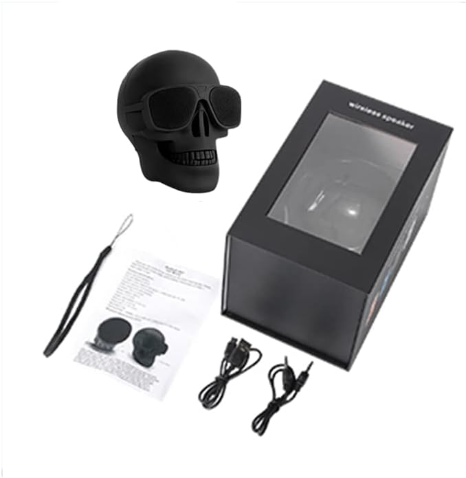 Mingyuan Bluetooth Speaker with Skull Head Shape Portable Wireless Speaker for Desktop PC/Laptop Notebook/Mobile Phone/MP3/MP4 Player(Cable Charger Gift)