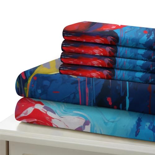 Ensemble de literie imprimé 3D avec housses de couettes roses double - 6