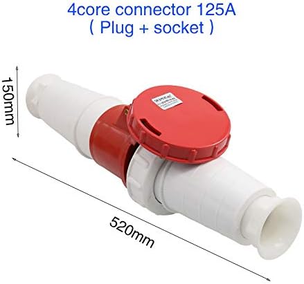 Waterproof Industrial Plug Socket 3 core 4 core 5 core Hole 125A Connector Aviation Socket(5 Core Red)