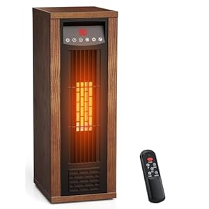 Air Choice Calentador de espacio infrarrojo, calentador eléctrico portátil de 1500 W con control remoto y termostato, calentador de habitación de torre de calefacción rápida y silenciosa para uso en