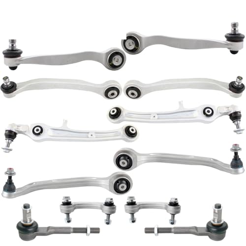 Front Control Arm Sway Bar Link TieRod Kit Front Suspension Kit for Audi A6 2006 2007 2008 2009 2010 2011 3.2L V6, for A6 Quattro 2005 2006 2009 2010 4.2L V8, 12Pc Set